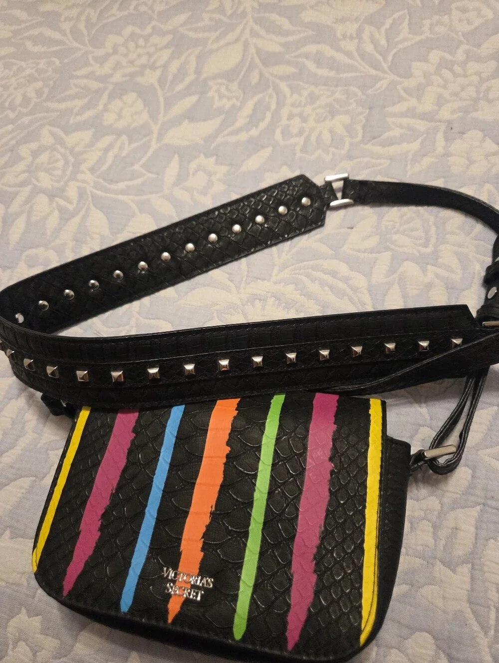 Victoria's Secret Faux Leather Studded Rainbow Colored Crossbody